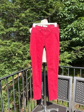 Henry & Belle super skinny jeans Bright Red no pockets made in the USA sz 26